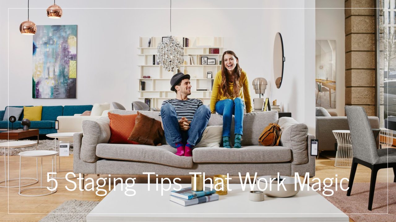 Living Room Staged for Selling home.